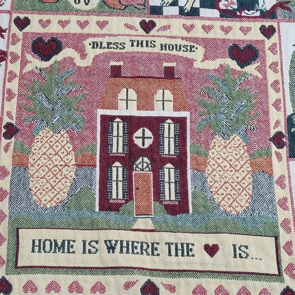 ❤️Home Is Where the Heart Is Woven Calendar Throw Blanket 45 × 58  Double‑sided